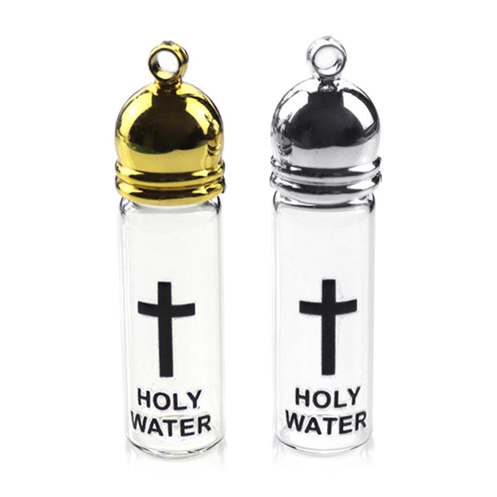 Elegant Holy Water Bottle Glass Holy Water Container Featuring Silver/Gold Color Lid For Spiritual Rituals Collectors