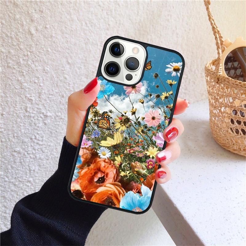 vintage flowers soft Phone Case Cover For iPhone 17 Air 16 15 14 12 13 Pro Max Plus coque Shell Fundas