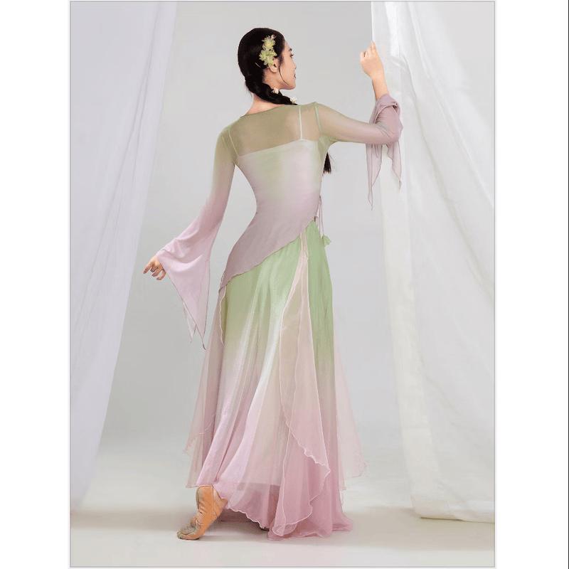 Damen Klassisches Tanz Fließendes Farbverlauf Performance Outfit