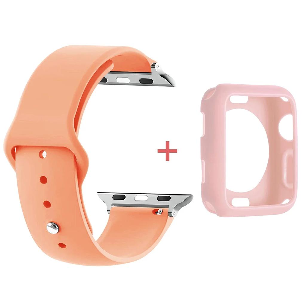 Custodia in TPU+Cinturino per Apple Watch Band 46 42 44 41 40mm 45mm 49mm Protezioni Schermo per Apple IWatch Serie 11 10 9 8 7 6 band