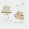 Solid Color Summer Sun Hat Lace Up Bucket Hat Fashion Sunshade Hat  Travel