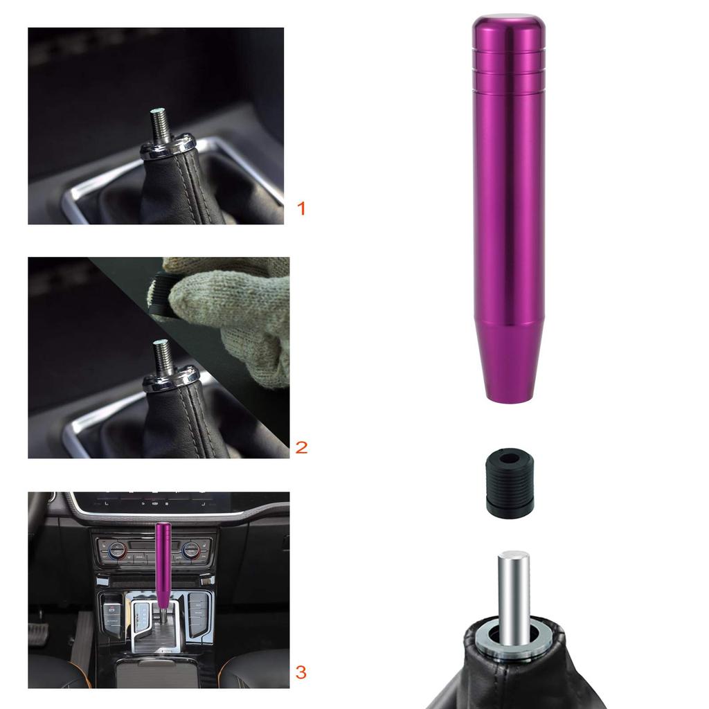 Lunsom 180mm Aluminum Shift Car Shift Lever Knob Extension for Automatic and Manual Cars Knob, (Purple)