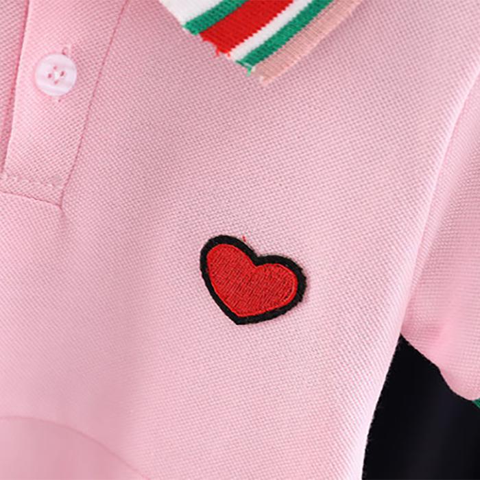 Letnie sukienki dla dziewczynek na co dzień Sukienka w wiśniowy wzór z krótkim rękawem Sukienka dla dzieci Sukienki dla maluchów