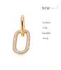 18K Gold Plated Geometric Hoop Earrings with Zircon Crystals