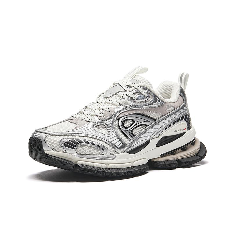 Anta Champion G01 Comfortable Versatile Non-Slip Wear-Resistant Breathable Low-Top Casual Shoes Women sneaker Silver 122518807A-1