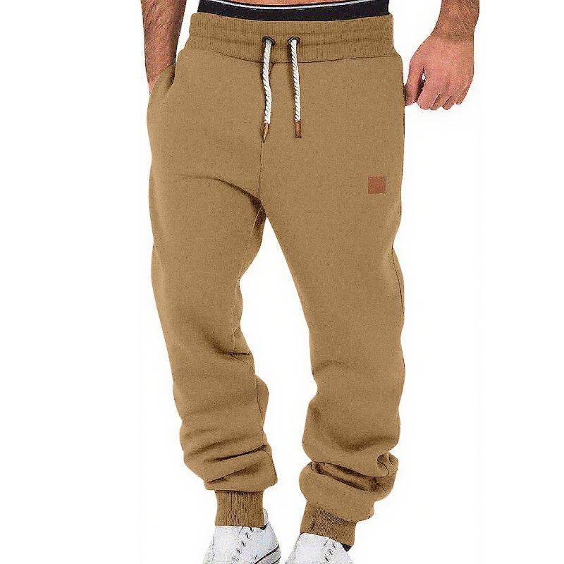 Men's Pants Spring and Autumn Solid Color Trendy Sports Casual Sweatpants Loose Tied Feet Stacking Pants