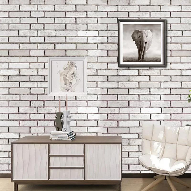 Retro Gray Brick Self-adhesive Wallpaper Restaurant Living Room Home Decoration Renovation Self-adhesive PVC Wallpaper Stickers