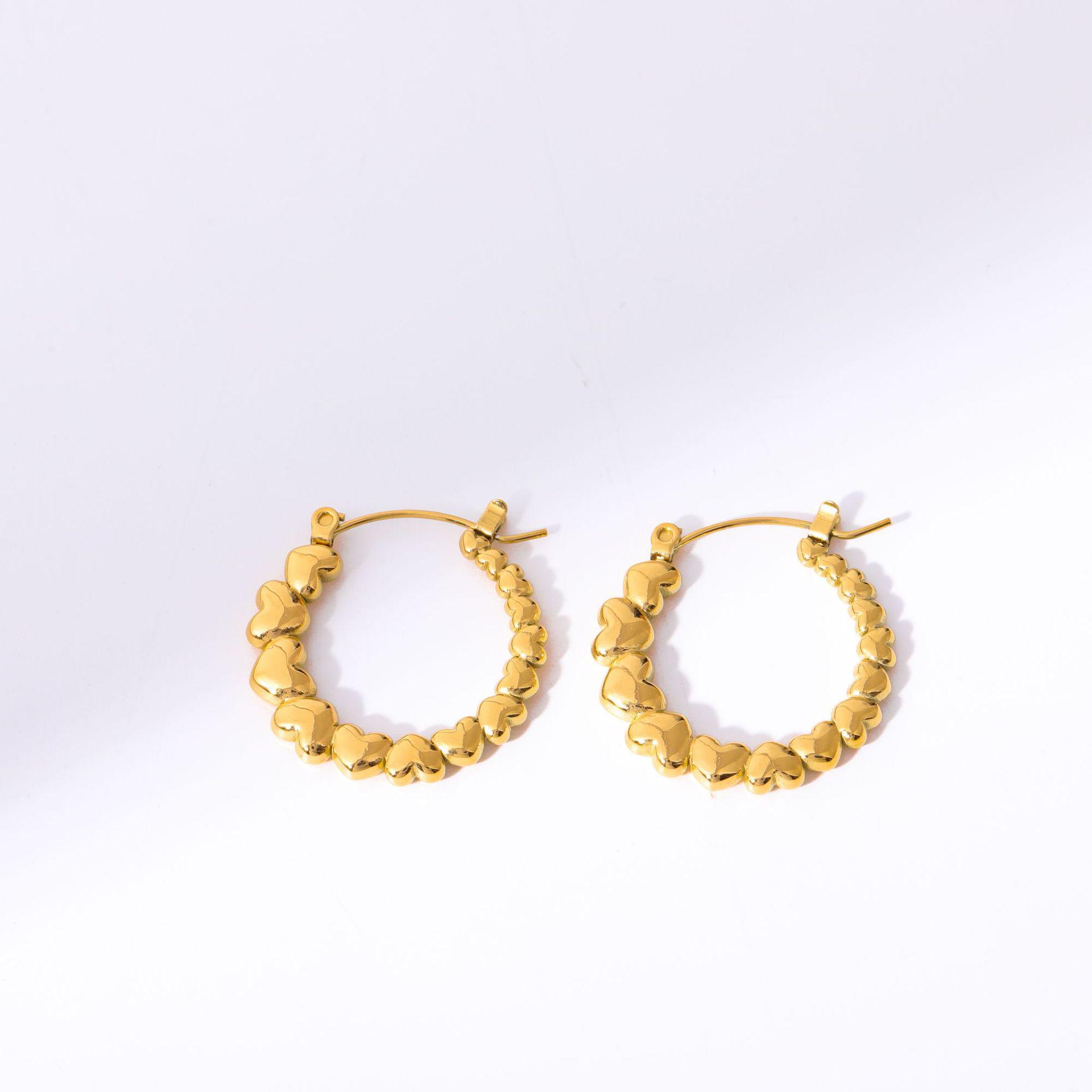 Custom Bamboo Hoop Earrings - 18K Gold Plated, Trendy & Stylish Design.