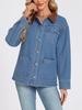 European 2026 Women's Denim Patchwork Collar Jacket