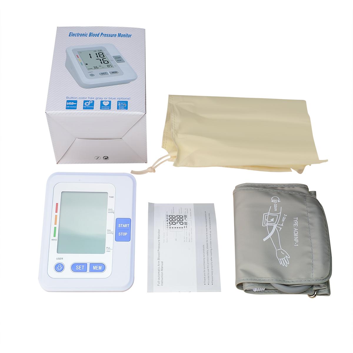 

Монитор артериального давления, автоматическая цифровая манжета для измерения АД на плече, память на 99 показаний, режим для 2 пользователей, динамик, ЖК-дисплей, универсальный размер манжеты (M) 13.8x10.5x7.4cm синий/белый