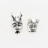 Modische Teufel Prajna Totenkopf Ohrstecker Trend Gehörnter Dämon Babygesicht Ohrringe Coole Ohrstecker Schmuck Anhänger für Unisex