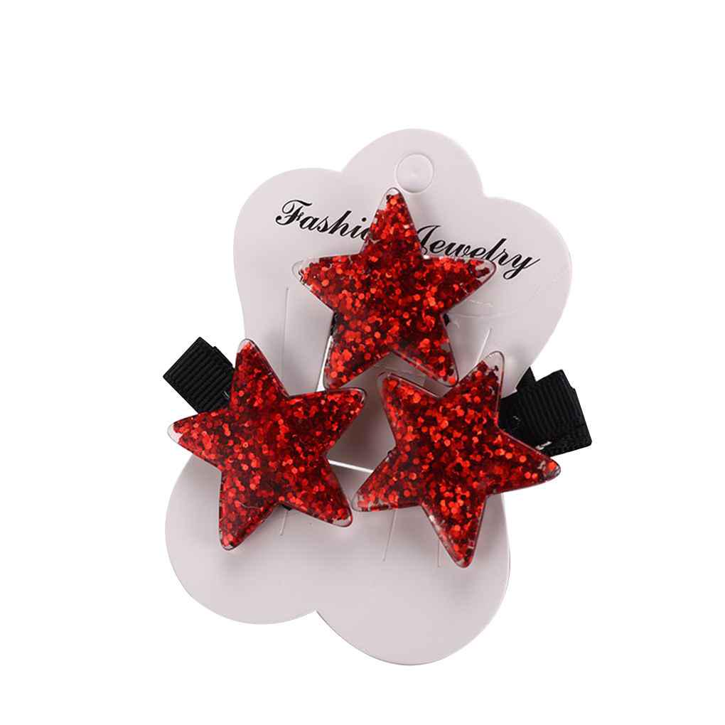 

3Pcs/set Children Star Heart Elastic Hair Band Safety Hair Clips Headwear Kids Girls Hair Rope Claw