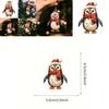 Christmas Penguin Acrylic Car Mirror Ornament With Cartoon Style For Car Interior Decor