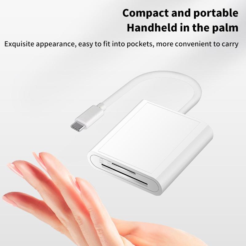 Adaptor 3in1 Otg pentru iluminare tip C la cititor de carduri USB Tf Sd pentru Macbook Apple Iphone Huawei Xiaomi Camera foto Convertor de date