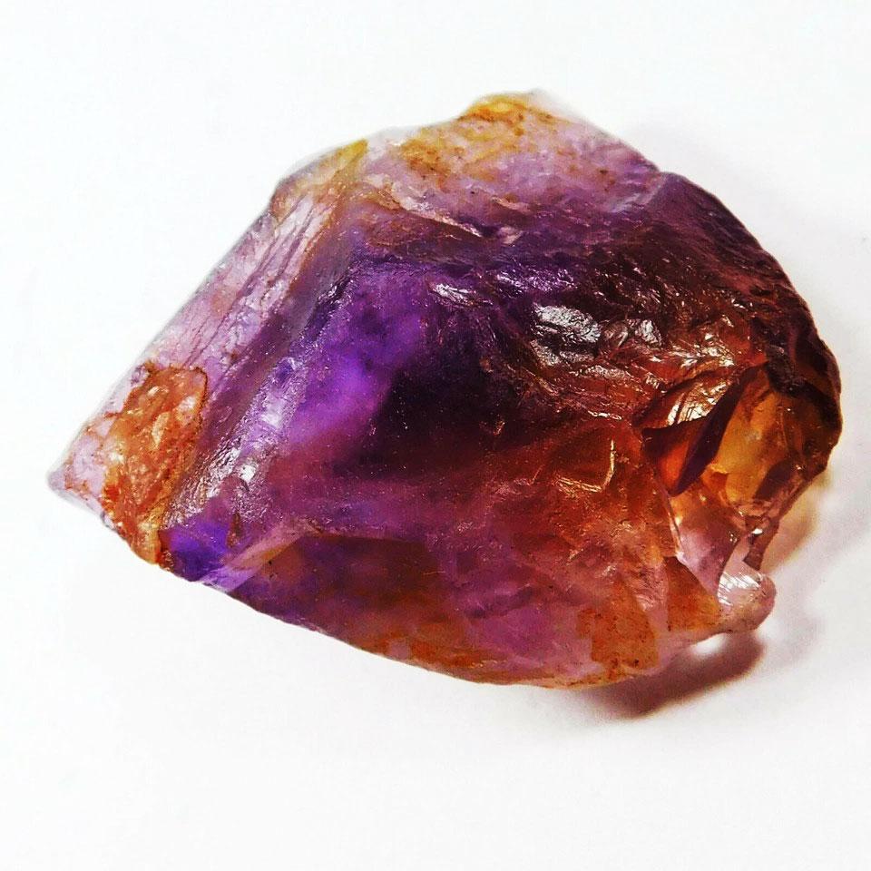 Ametrin Natural 54 Carate Piatră Prețioasă Liberă | Cristal Amestist & Citrin Bicolor | Piatră Brută Netratată pentru Confecționarea Bijuteriilor