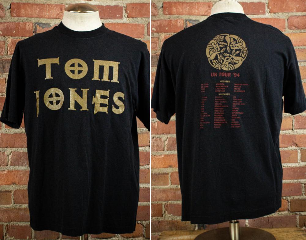 Vintage 1994 Tom Jones UK Tour Black Concert T Shirt XL