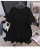 Women's Plus Size V-Neck Short-Sleeve Loose T-Shirt (Mid-Length, 200-350 Jin)