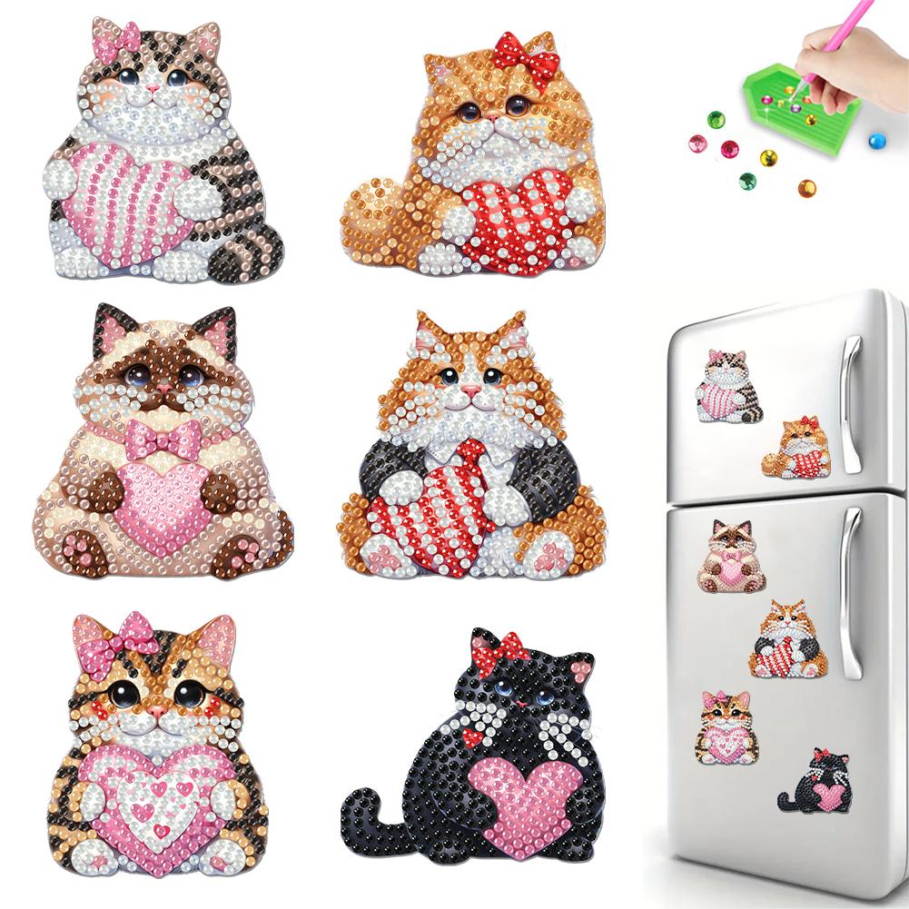 

6 шт. 2D/Плоские DIY Алмазная Живопись Магниты на Холодильник Кристальные Блестящие Алмазные Магниты Набор для Праздничных Вечеринок