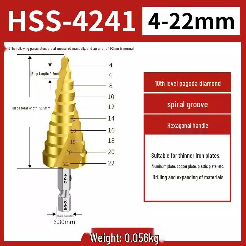 Tiangong Pagoda High-Hardness Universal Step Drill Bit Set for Stainless Steel