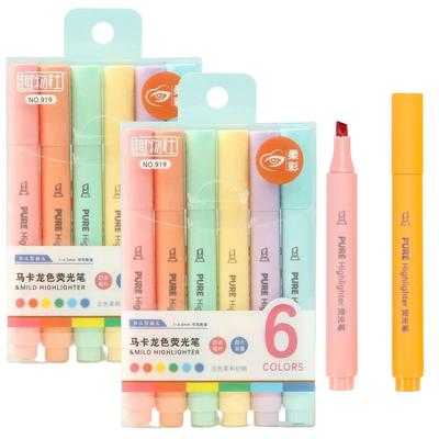 6/18Pcs Pastel Color Macaron Highlighter Pen Marker Pens Fluorescent Pen Drawing Highlighters Cute Stationery School Supplies
