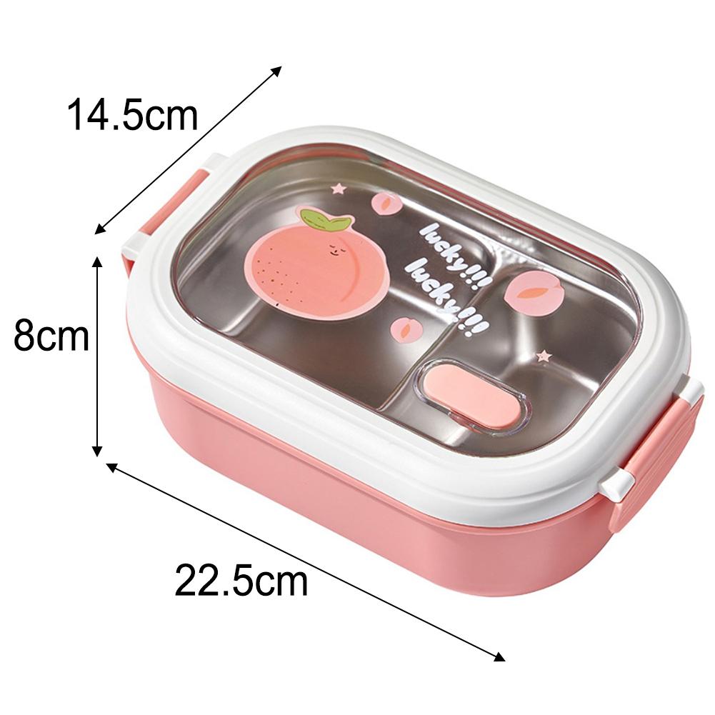 Portable Insulated Lunch Box Stainless Steel with Divided Compartments for Students Office and Travel Easy to Carry 1000ml