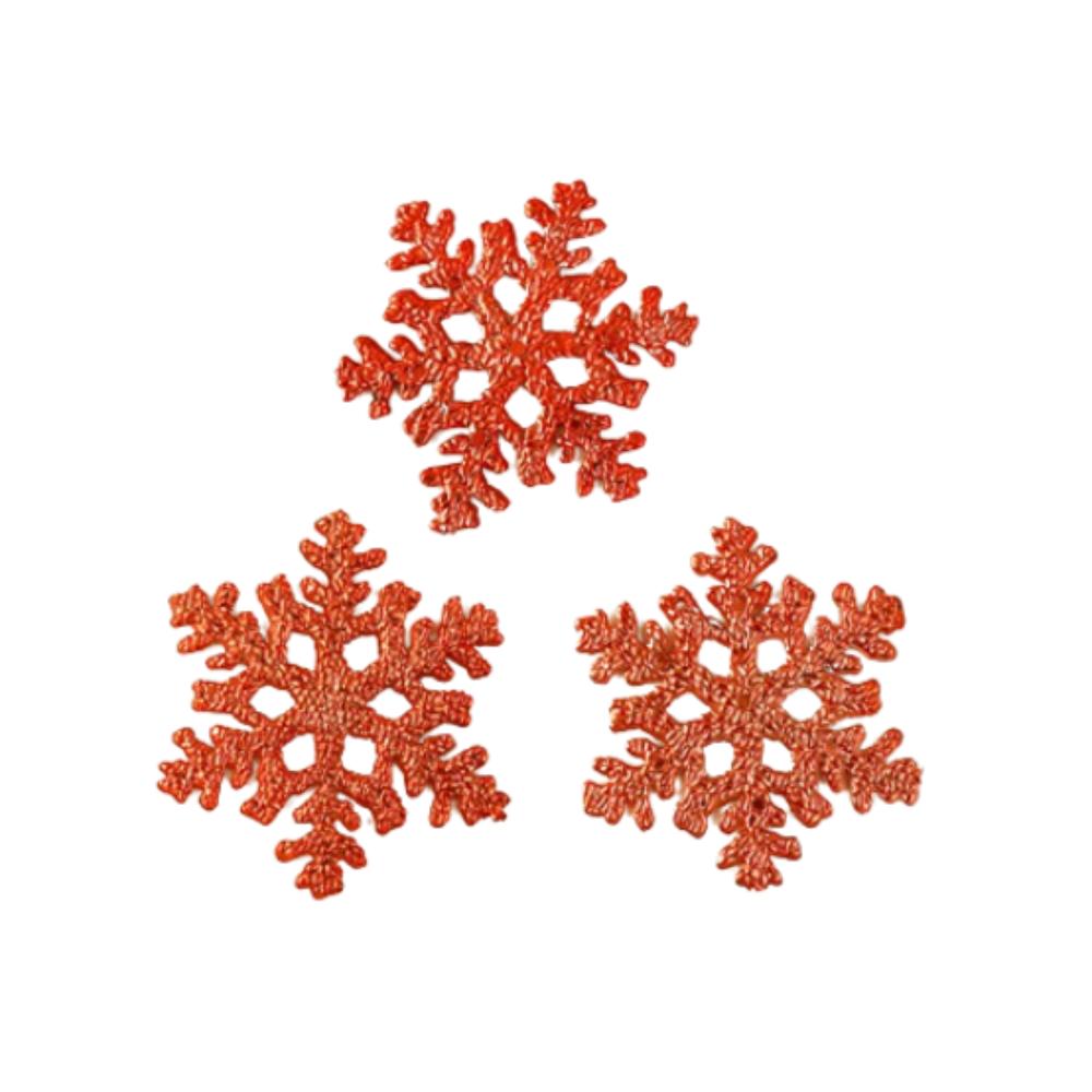 

3PCS Plastic Christmas Snowflake Pendants Red Gold Exquisite Artificial Snowflake Decoration DIY Xmas Tree Hanging Ornament красный