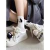 Original black and white open smile ugly cute big head shoes women's niche design casual shoes student party versatile skateboard shoes