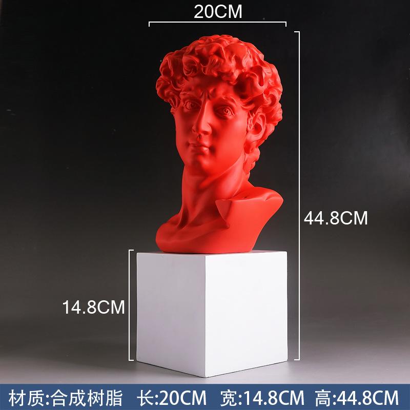 Dropship David Statue Bust Head Sculpture Cheap Red Blue White Resin the David Bust