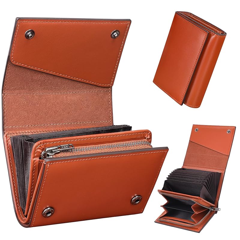 

[GSG]Wallet men s compact bifold tochigi leather Popular brand (box type) YKK zipper coin purse Holds a lot of cards) Prevents skimming wallet bi-fold