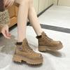 Rhubarb Boots Thick Sole Work Boots Martin Boots Women's Shoes