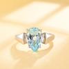 Bolaijewelry Egyszerű dizájn, természetes égszínkék topáz gyűrűk női 925 sterling ezüst divatos ékszerekhez, mindennapi viselethez