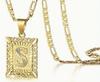 Collana con Ciondolo 26 Lettere Placcata Oro con Catena Spessa