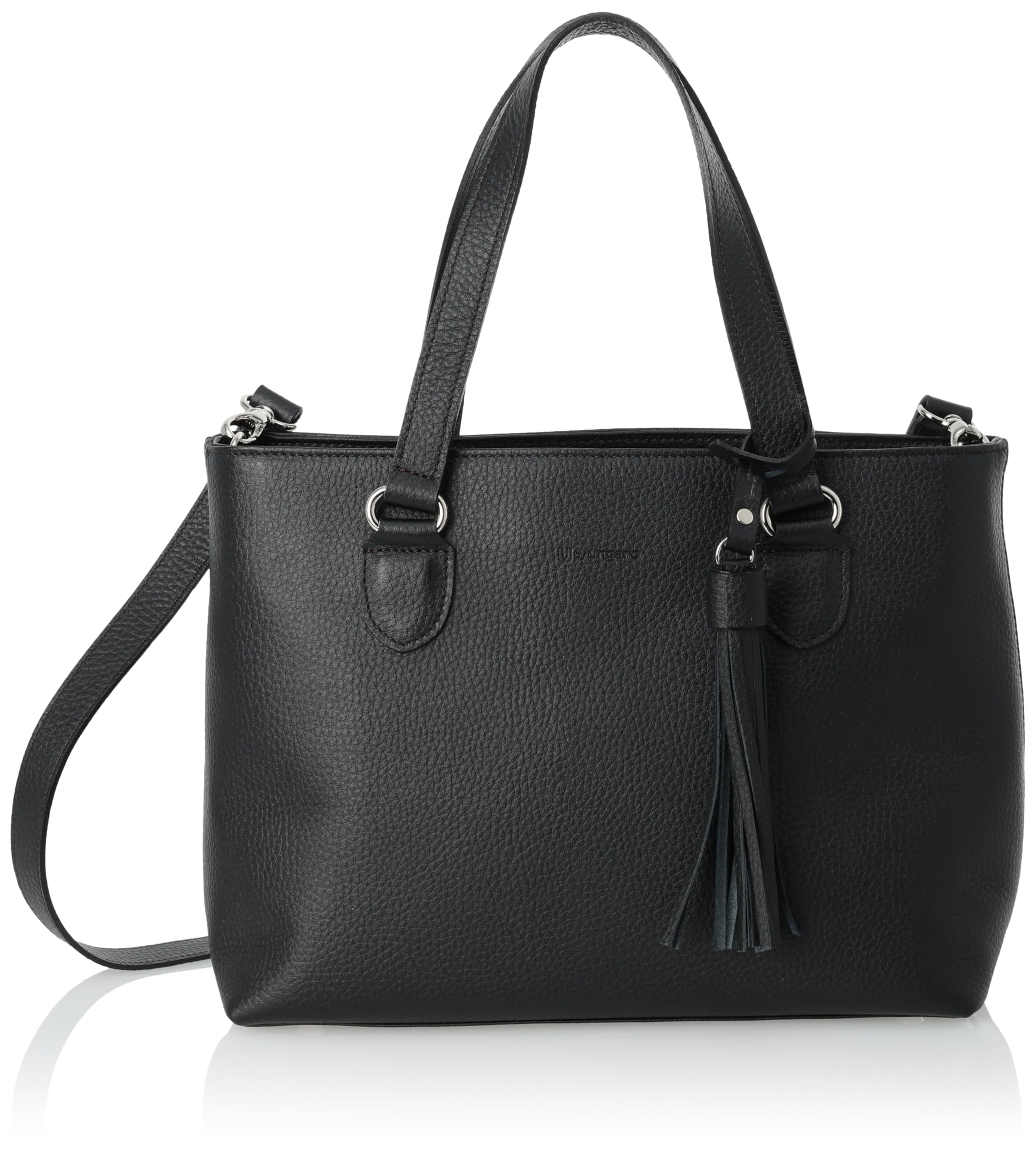 

You by Ungaro Tote Bag Made of Cowhide Can Be Carried by or Zipper Made in Black 2-Way Adele Leather, Lightweight, Hand, Shoulder, Crossbody, чорний