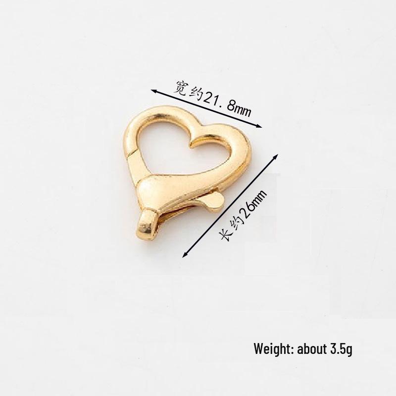 Zinc Alloy Heart Buckle Keychain with Rotating 8-Shaped Strap and 14mm Lobster Clasp for DIY Jewelry Accessories