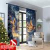 Set Of 2 Flat Printing Merry Christmas Popular Window Curtains Snow Scene Polyester Fabric Without Electricity Birthday Curtain