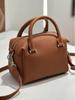 Bolsa Boston Versátil Feminina em Couro Genuíno - Grande Capacidade Transversal, de Ombro e de Mão para Primavera/Verão 2025