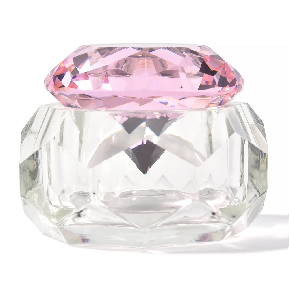 1PC Damiond Shaped Glass Nail Cup Colorful Dappen Dish Lid Cup Holder Equipment Nail Art Tools