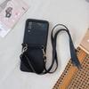 Crossbody PU Leather Phone Case for Samsung Galaxy Z Flip 6 5 4 3 Flip6 Flip5 Flip4 Flip3 5G Protective Shockproof Cover