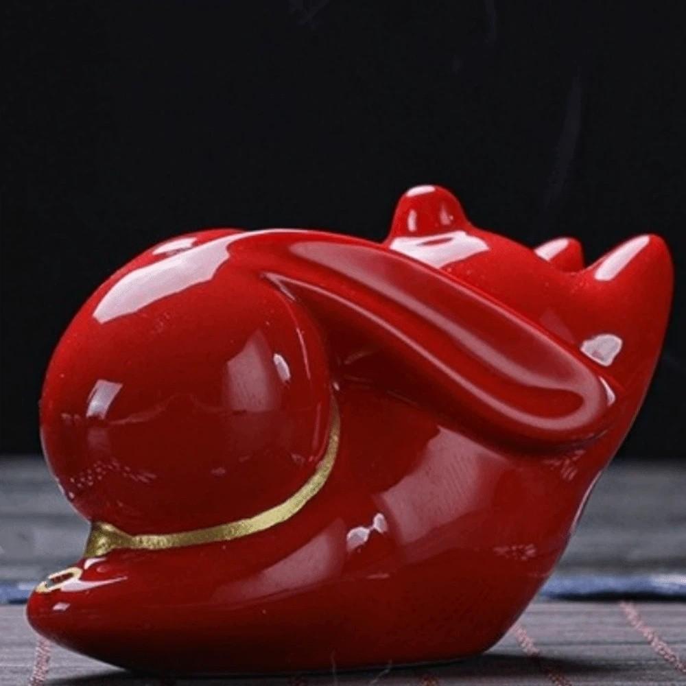 Handmade Craft Cat Incense Burner Holder Cute Incense Stick Holder Home Decor Rabbit Red