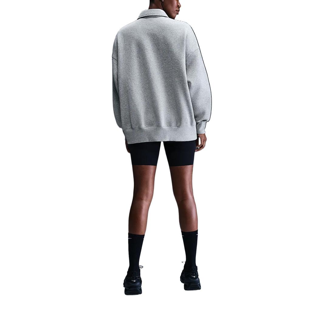 Nike Sportswear Phoenix Fleece Swoosh Long Sleeve Polo Shirt Women tops Dark-Gray FZ3207-063