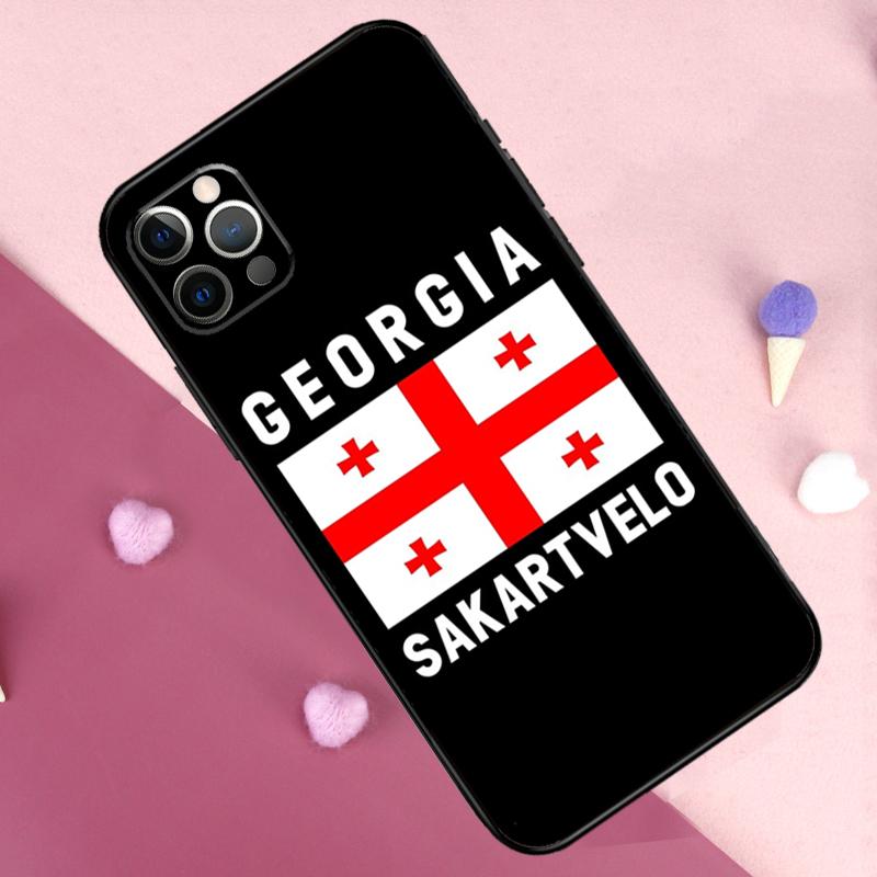Georgia Flag Phone Case For iPhone 17 Pro Max 17 Air 11 14 15 16 Pro Max Plus 12 13 Mini 16e Back Cover