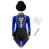 Complete Kids Magician Halloween Costume Set: Sequin Checkerboard Tailcoat Bodysuit with Hat, Bow Tie, Gloves & Magic Wand