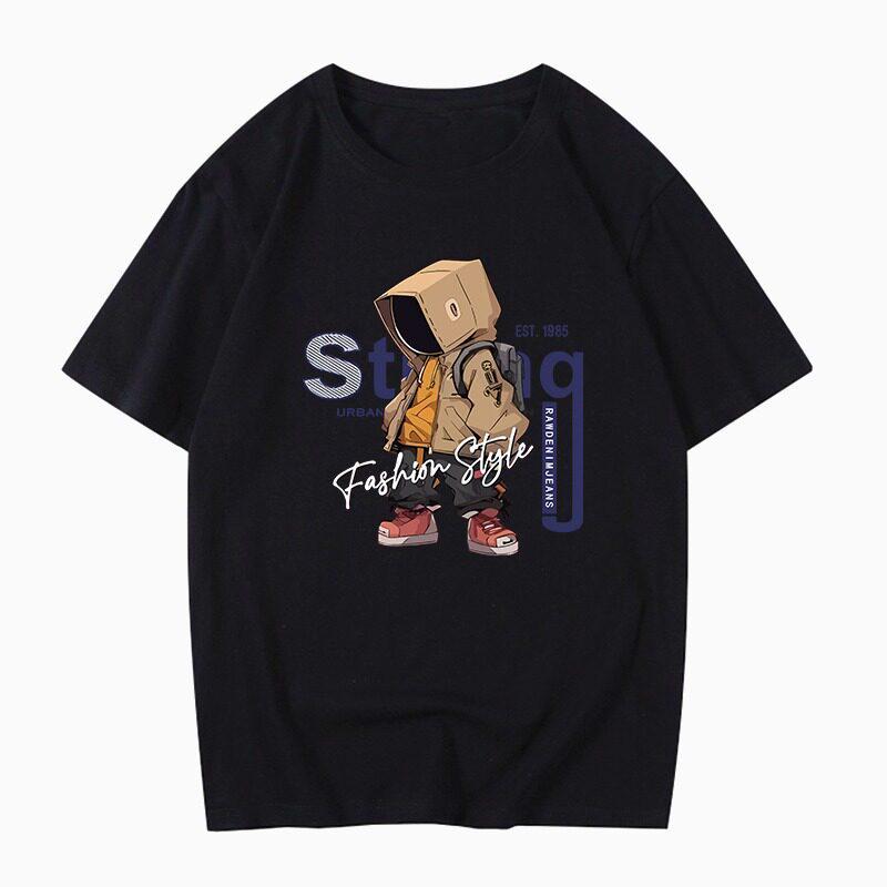 Outlet: Men's Summer Short-Sleeve Round Neck Sporty Casual T-Shirt with Slight Drop Shoulder