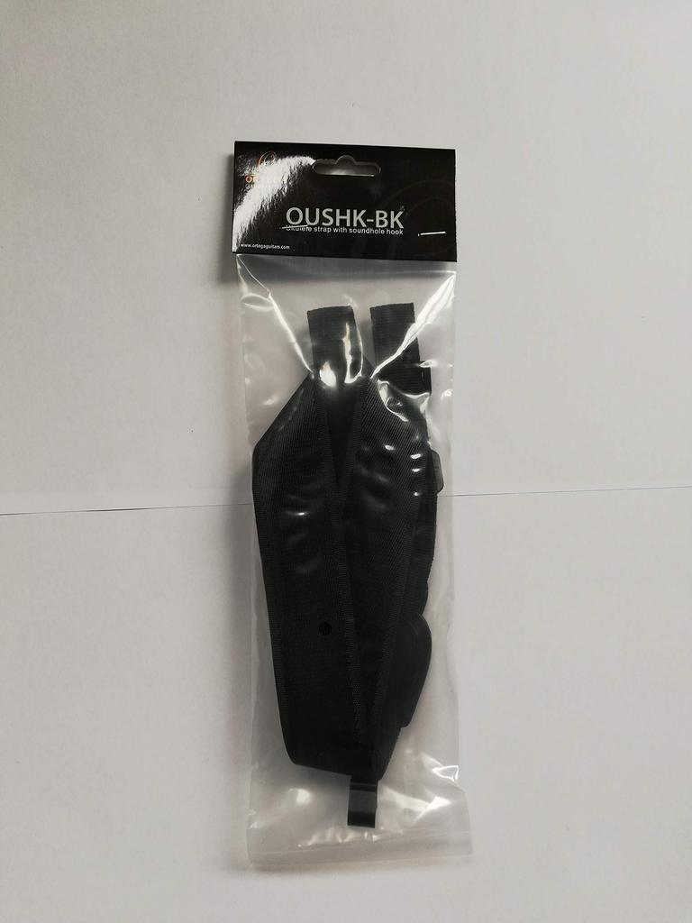 ORTEGA Ukulele Strap with Hook, Nylon, Black, OUSHK-BK