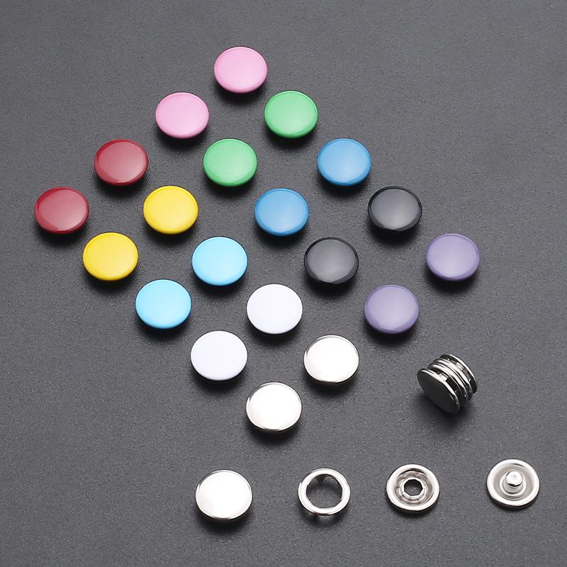 Five-Prong Solid Color Metal Snap Buttons for Baby & Children's Clothing