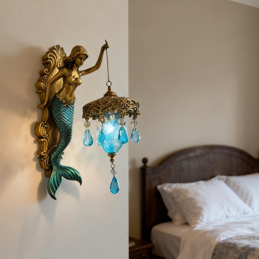 Mermaid Wall Lamp Door And Window Decoration