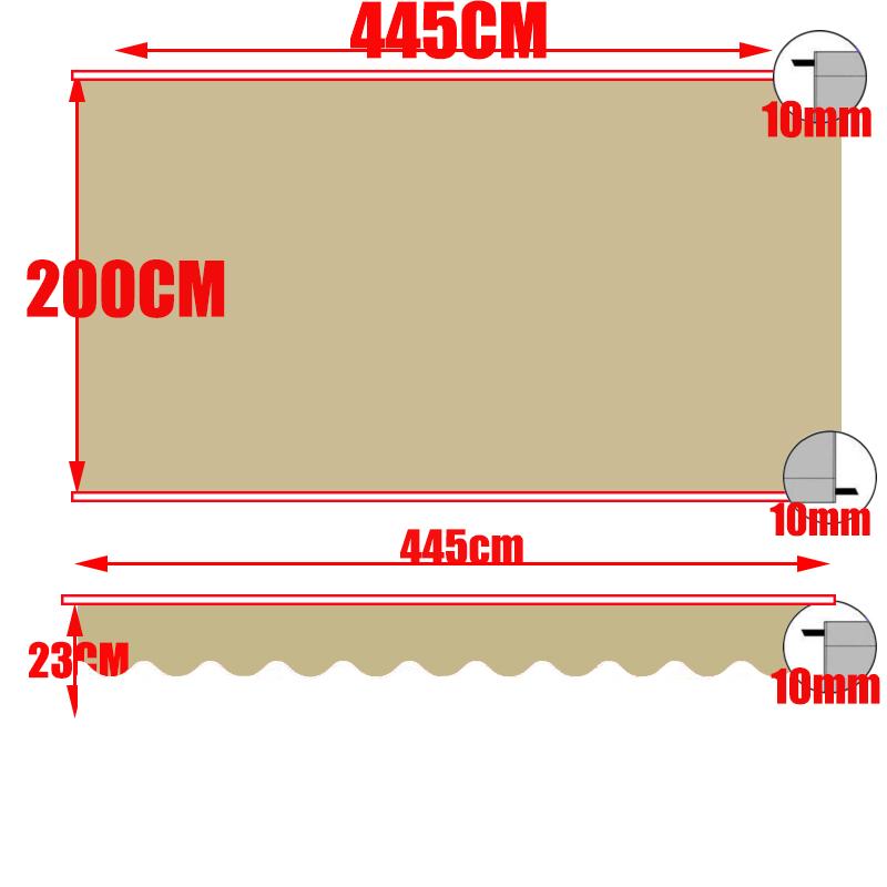 Tewango Orange +White Strip Blind Replacement Awning Top Sunshade Canvas Striped Polyester with UV Coating 10x8ft 350x250cm