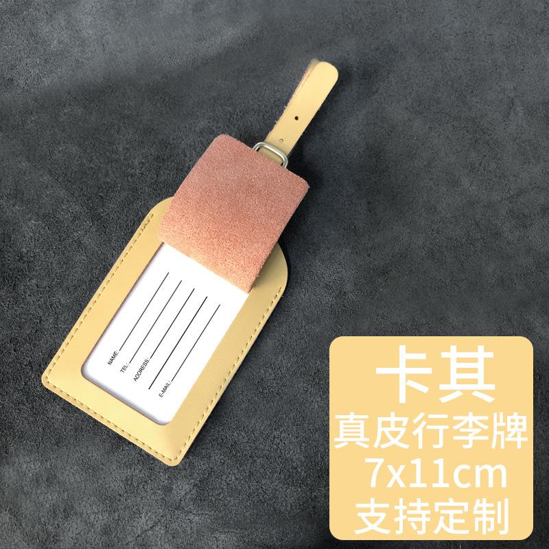 Set Multi-color Optional, Enterprise LOGO Genuine Leather Luggage Tag Passport Cover Bag