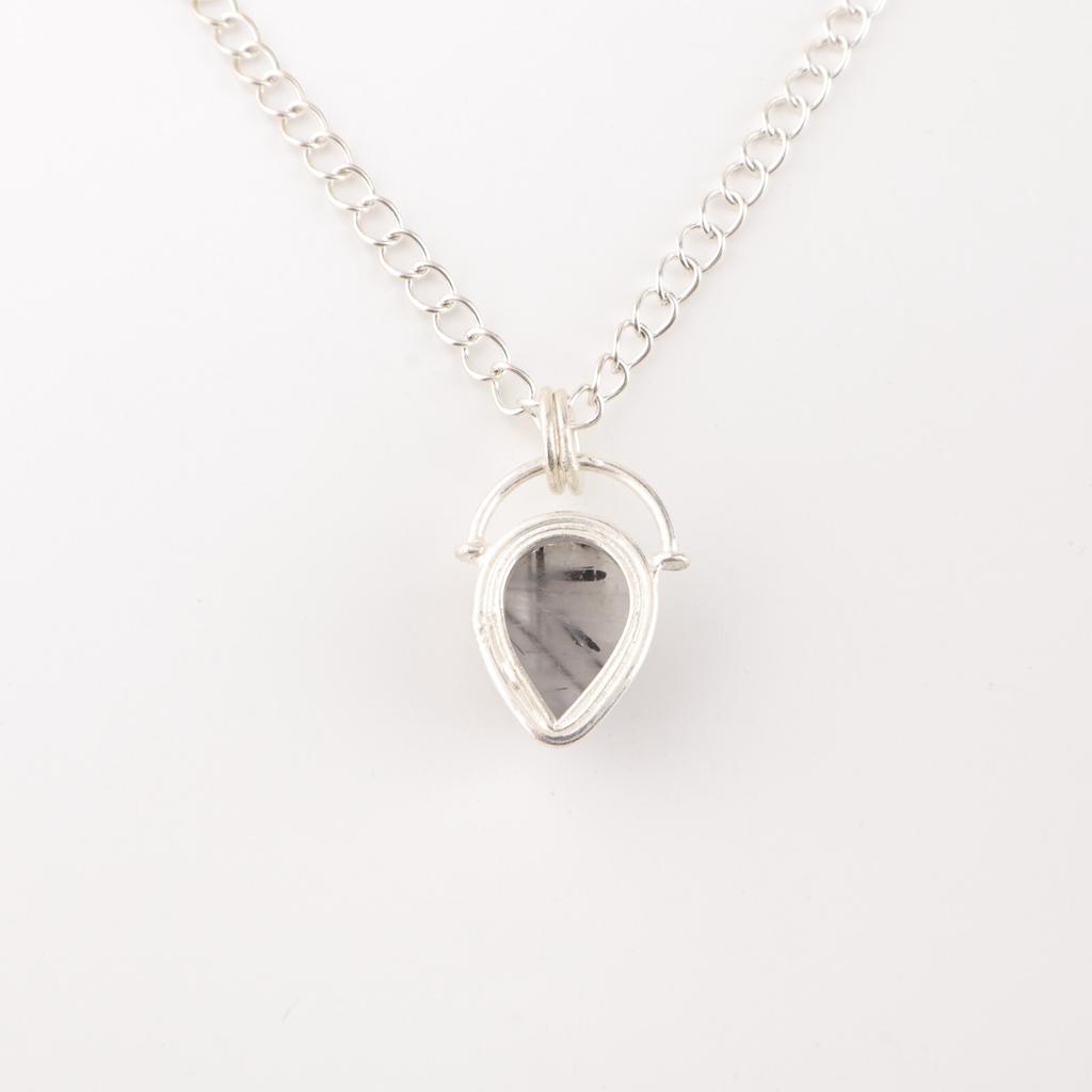 Black Rutile Gemstone 925 Sterling Silver Jewelry Handmade Pendant New year Gift PP-56-25