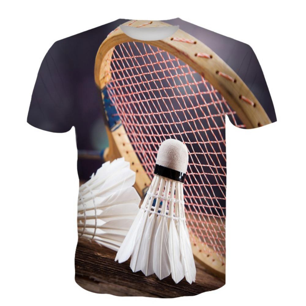 Sommer Badminton T-Shirts Federball 3D Druck Streetwear Herren Damen Lässig Mode Kurzarm T-Shirt Kinder T-Shirts Tops Kleidung